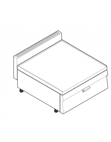 Piano di lavoro accessoriabile con apposito tagliere, 1 cassetto di cm 63,5x53x10h - cm 70x65x28h