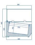 Vetrina refrigerata per banco pizza - capacità n. 5 bacinelle GN 1/3 - cm 120x38.5x42.5h