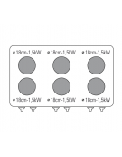 Cucina elettrica trifase-6x2kw, 6 piastre Ø 18, forno elett., camera cm 62x41,5x30,5h ventilato - cm 105x60x85h
