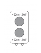 Cucina elettrica trifase-4kw  2 piastre Ø cm 22 su vano aperto dim. cm 34,5x57x40h - dim tot. cm 35x70x85h
