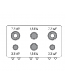 Cucina a gas 6 fuochi, potenza fuochi aperti 2x7,2kw+2x3,3kw+2x4,5kw - cm 105x70x28h