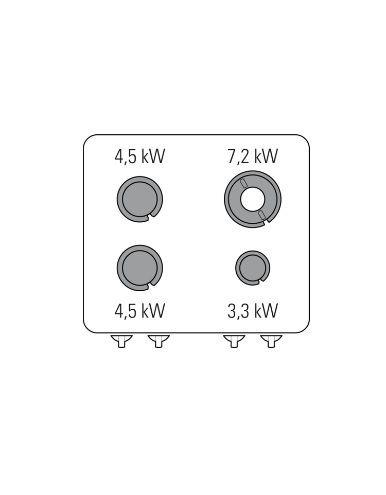 CUCINA A GAS 4 FUOCHI SU FORNO A GAS 2/1 GN - 18704000 - Cucine