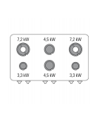 Cucina a gas 6 fuochi, forno elettr. GN 2/1, fuochi aperti 2x7,2+2x3,3+2x4,5 n°x kw - cam. forno cm 57,5x65x30 - cm 105x70x85h