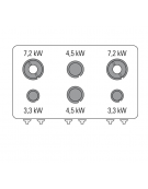 Cucina a gas 6 fuochi, forno elettrico GN 2/1, fuochi aperti 2x7,2+2x3,3+2x4,5 n°xkw - cam. forno cm 57,5x65x30 - cm 105x70x85h