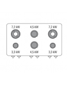 Cucina a gas 6 fuochi, forno a gas statico, fuochi aperti 2x7,2+2x3,3+2x4,5 n°xkw - cam. forno cm 92,5x63x30 - cm 105x70x85h