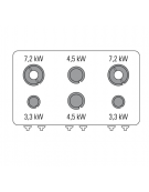 Cucina a gas 6 fuochi, forno a gas monofase, fuochi aperti 2x7,2+2x3,3+2x4,5 n°xkw - cam. forno cm 92,5x63x40 - cm 105x70x85h