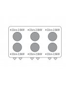 Cucina elettrica trifase-20,6kw, 6 piastre Ø22, su forno elettrico ventilato con camera cm 57x51,5x30 -cm 105x70x85h