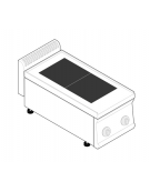 Cucina elettrica da banco trifase-5kw, 2 piastre quadre fisse cm 30x30 - cm 35x70x28h