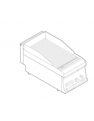 Fry top a gas da banco, 7 kw, piastra liscia, consumo gas 0,74 m³/h - sup. di cottura cm 34,6x56,4  - dim. 35x70x28h