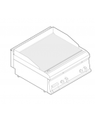 Fry top a gas da banco, 14 kw, piastra liscia, consumo gas 1,48 m³/h - sup. di cottura cm 69,6x56,4  - dim. 70x70x28h