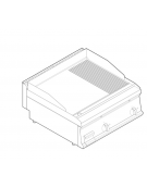 Fry top elettrico trifase-7,8kw da banco, piastra 1/3Rigata 2/3Liscia - sup. di cottura cm 69,6x56,4  - dim. 70x70x28h