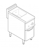 Cuocipasta a gas G2/3, in acciaio inox AISI 316, 1 vasca da 23 litri di capacità - cm 35x70x85h