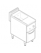 Cuocipasta elettrico trifase G2/3-4,8kw, in acciaio in acciaio inox AISI 316, 1 vasca da 23 litri di capacità - cm 35x70x85h