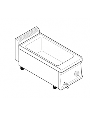 Bagnomaria elettrico da banco monofase-1,3kw, 1 vasca AISI 304 - GN1/1 dim. cm 30,5x51x16,5h - dim tot. cm 35x70x28h