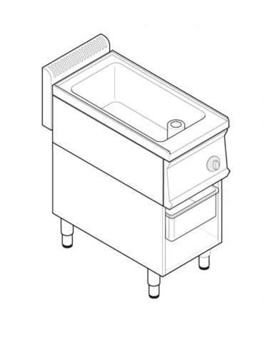 Brasiera elettrica multifunzione trifase-4,5kw, 1 vasca AISI 304, cap. 15lt - dim tot. cm 35x70x85h