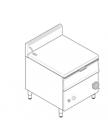 Brasiera elettrica ribaltabile con vasca in acciaio inox AISI 304, cap. 50lt - cm 80x70x85h