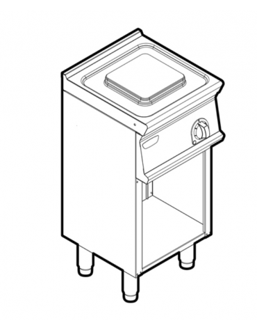 Cucina elettrica monofase-2,6kw, 1 piastra cm 22x22 su vano aperto - cm 40x45x90h