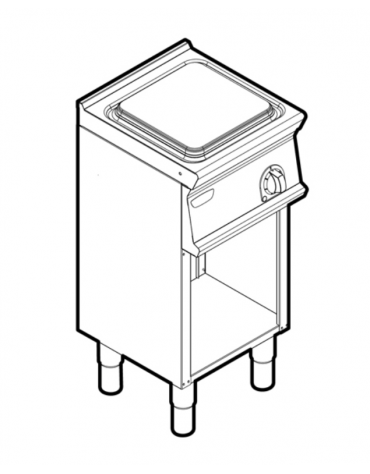 Cucina elettrica monofase-4kw, 1 piastra cm 30x30 su vano aperto - cm 40x45x90h