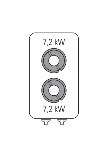 Cucina a gas 2 fuochi da banco, potenza fuochi 2x7,2kw - cm 40x70x28h