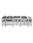 Cucina a gas 4 fuochi da banco, potenza fuochi 1x3,3kw+2x4,5kw+1x7,2kw - cm 80x70x28h