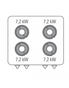 Cucina a gas da banco 4 fuochi super, potenza fuochi aperti 4x7,2kw - griglie in ghisa - cm 80x70x28h