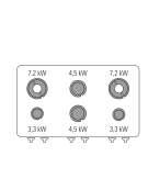 Cucina a gas 6 fuochi da banco, potenza fuochi 2x7,2kw+2x3,3kw+2x4,5kw - griglie inox - cm 120x70x28h