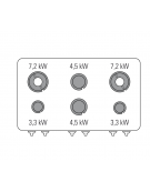 Cucina a gas 6 fuochi da banco, potenza fuochi 2x7,2kw+2x3,3kw+2x4,5kw - griglie in ghisa - cm 120x70x28h