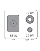 Cucina gas 2 fuochi + tuttapiastra cm 30,9x55,4, potenza fuochi aperti 1x3,3kw + 1x7,2kw - griglia in ghisa - cm 80x70x28h