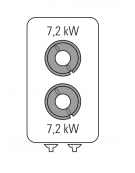 Cucina a gas 2 fuochi su vano aperto, potenza fuochi aperti 2x7,2kw - griglie inox - cm 40x70x90h
