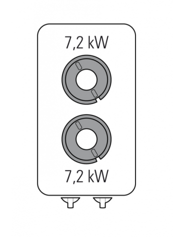 Cucina a gas 2 fuochi su vano aperto, potenza fuochi aperti 2x7,2kw - griglie inox - cm 40x70x90h