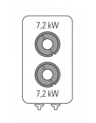 Cucina a gas 2 fuochi su vano aperto, potenza fuochi aperti 2X7,2kw - griglie in ghisa - cm 40x70x90h