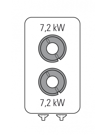 Cucina a gas 2 fuochi su vano aperto, potenza fuochi aperti 2X7,2kw - griglie in ghisa - cm 40x70x90h