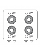 Cucina a gas 4 fuochi su vano aperto, potenza fuochi aperti 4x7,2kw - griglie inox - cm 80x70x90h