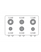 Cucina a gas 6 fuochi su vano aperto, potenza fuochi aperti 2x7,2kw+2x3,3kw+2x4,5kw - griglie inox - cm 120x70x90h