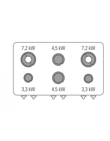 Cucina a gas 6 fuochi su vano aperto, potenza fuochi aperti 2x7,2kw+2x3,3kw+2x4,5kw - griglie inox - cm 120x70x90h