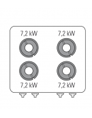 Cucina a gas 4 fuochi, forno a gas statico GN 2/1, fuochi aperti 4x7,2kw - cam. forno cm 57,5x65x30 - cm 80x70x90h