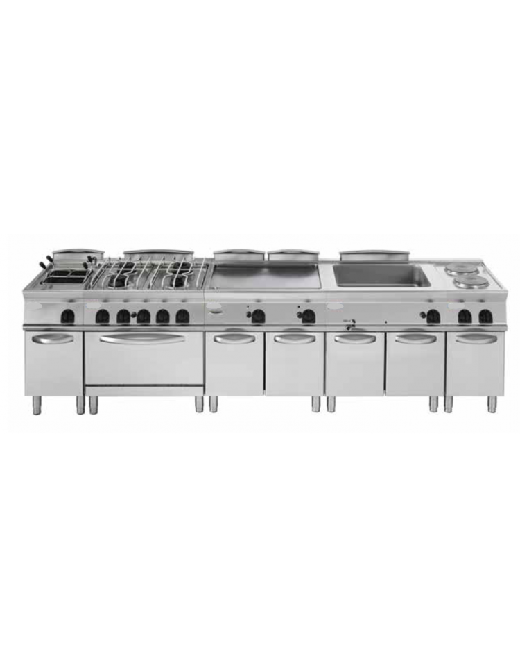 Cucina gas 4 fuochi con forno a gas dim. 80Lx90Px87H cm 34 kW