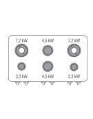 Cucina a gas 6 fuochi, forno elett. vent. GN 1/1, fuochi aperti 2x3,3+2x4,5+2x7,2kw - cam. forno cm 57,5x51,5x30 - cm 120x70x90h