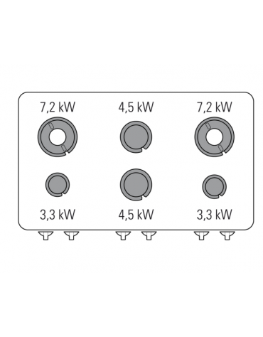 Cucina a gas 6 fuochi, forno a gas GN 2/1, fuochi aperti 2x7,2kw+2x3,3kw+2x4,5kw - cam. forno cm 57,5x65x30 - cm 120x70x90h