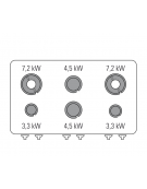 Cucina a gas 6 fuochi, forno elett. GN 2/1, fuochi aperti 2x3,3kw+2x4,5kw+2x7,2kw - cam. forno cm 57,5x65x30 - cm 120x70x90h