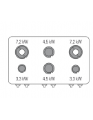 Cucina a gas 6 fuochi, forno elett. vent. GN 1/1, fuochi aperti 2x3,3+2x4,5+2x7,2kw - cam. forno cm 57,5x51,5x30 - cm 120x70x90h