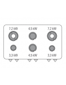 Cucina a gas 6 fuochi, forno a gas statico, fuochi aperti 2x7,2kw+2x3,3kw+2x4,5kw - cam. forno cm 92,5x63x30 - cm 120x70x90h