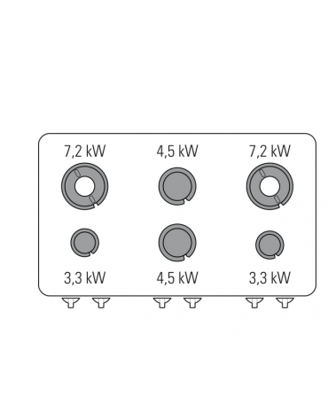 Cucina a gas 6 fuochi, forno a gas, fuochi aperti 2x7,2kw+2x3,3kw+2x4,5kw - cam. forno cm 92,5x63x30 - cm 120x70x90h