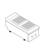 Cucina elettrica da banco trifase-5,2kw, 2 piastre cm 22x22 - cm 40x70x28h