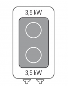 Cucina ad induzione da banco trifase-7kw, 2 piani di cottura - Adatta a pentole fondo liscio - cm 40x70x28h