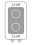 Cucina ad induzione su vano aperto, trifase-7kw, con 2 piani di cottura - Adatta a pentole fondo liscio - cm 40x70x90