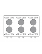 Cucina elettrica trifase-21,9kw, 6 piastre cm Ø22, su forno elettrico GN2/1 con camera cm 92,5x63x30 - cm 120x70x90h
