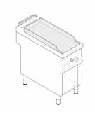 Fry top a gas su vano aperto, 7 kw, piastra liscia, consumo gas 0,74 m³/h - sup. di cottura cm 33x57,4x39,5  - dim. 40x70x90h