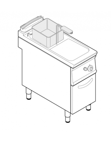 Friggitrice a gas freestanding, 1 vasca a "V" dim. cm 24x34,2x31,5h - 13lt - cm 40x70x90h