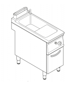 Cuocipasta a gas, GN2/3 - AISI 316 da 24 litri di capacità - cm 40x70x90h